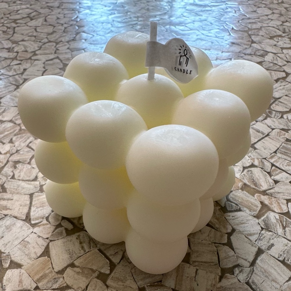 Super cool and modern soy hand poured bubbles candle